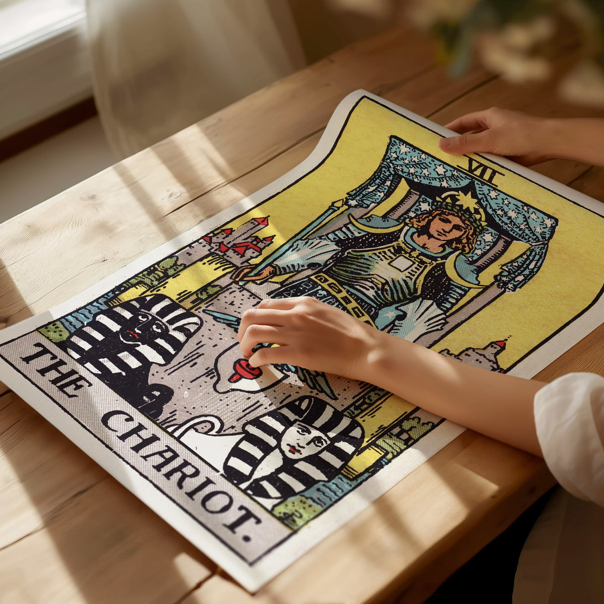 The Chariot Poster | Tarot Art Print — print detail on fine art paper