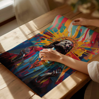 Jesus 01 Poster | Portraits Art Print — print detail on fine art paper
