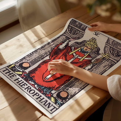 The Hierophant Poster | Tarot Art Print — print detail on fine art paper