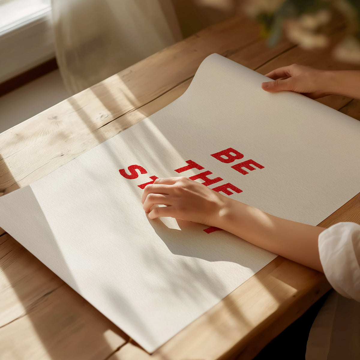 Be The Story Poster | Typography Art Print — print detail on fine art paper
