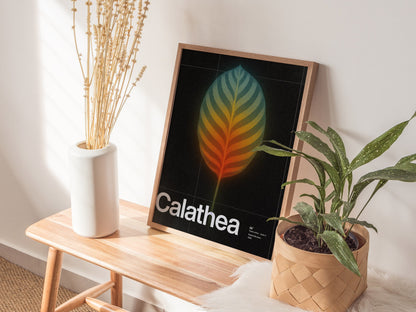 Calathea Poster | Exhibit Art Print — styled in an interior