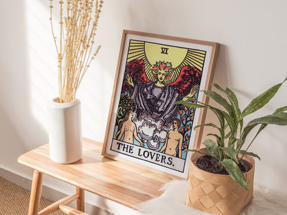 The Lovers Poster | Tarot Art Print — styled in an interior