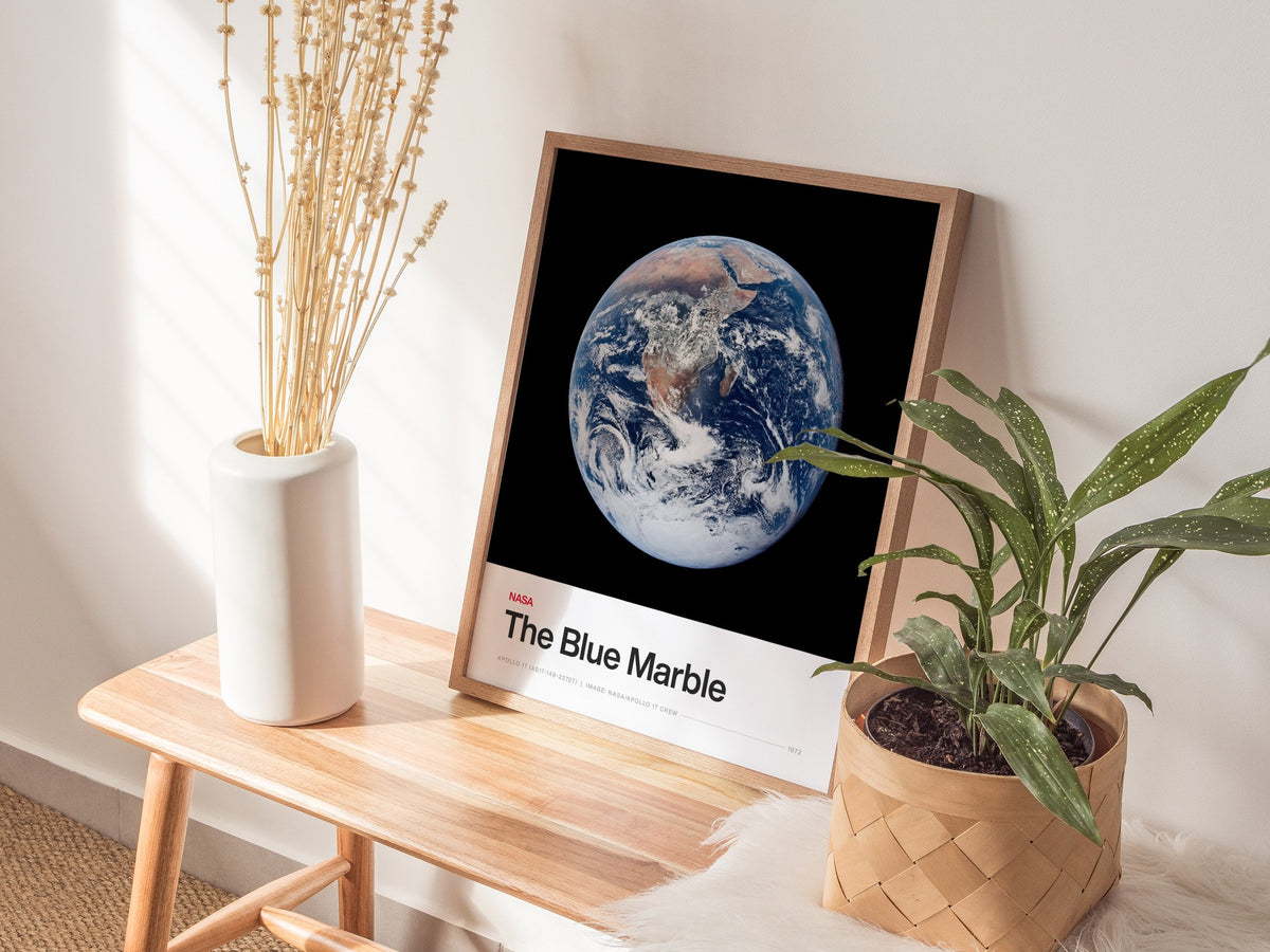 Blue Marble Poster | Nasa Art Print — styled in an interior