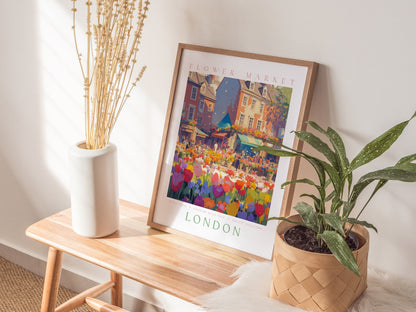 Flower Market London Poster | Floral and Plants Art Print — styled in an interior