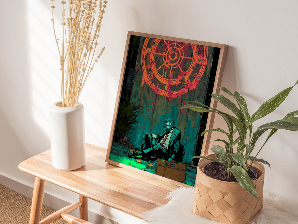 Wheel of Fortune Poster | Tarot Art Print — styled in an interior