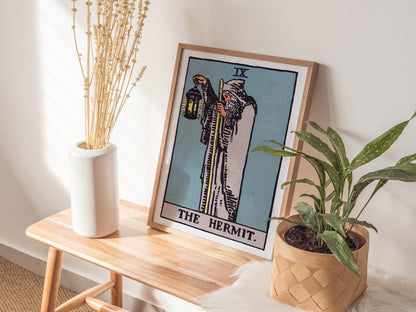 The Hermit Poster | Tarot Art Print — styled in an interior