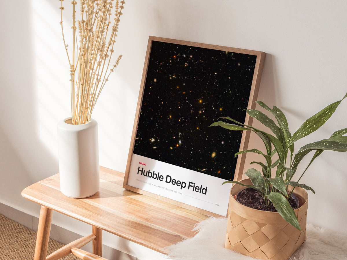 Hubble Deep Field Poster | Nasa Art Print — styled in an interior