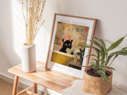 Matisse Cat Tub Poster | Animals Art Print — styled in an interior