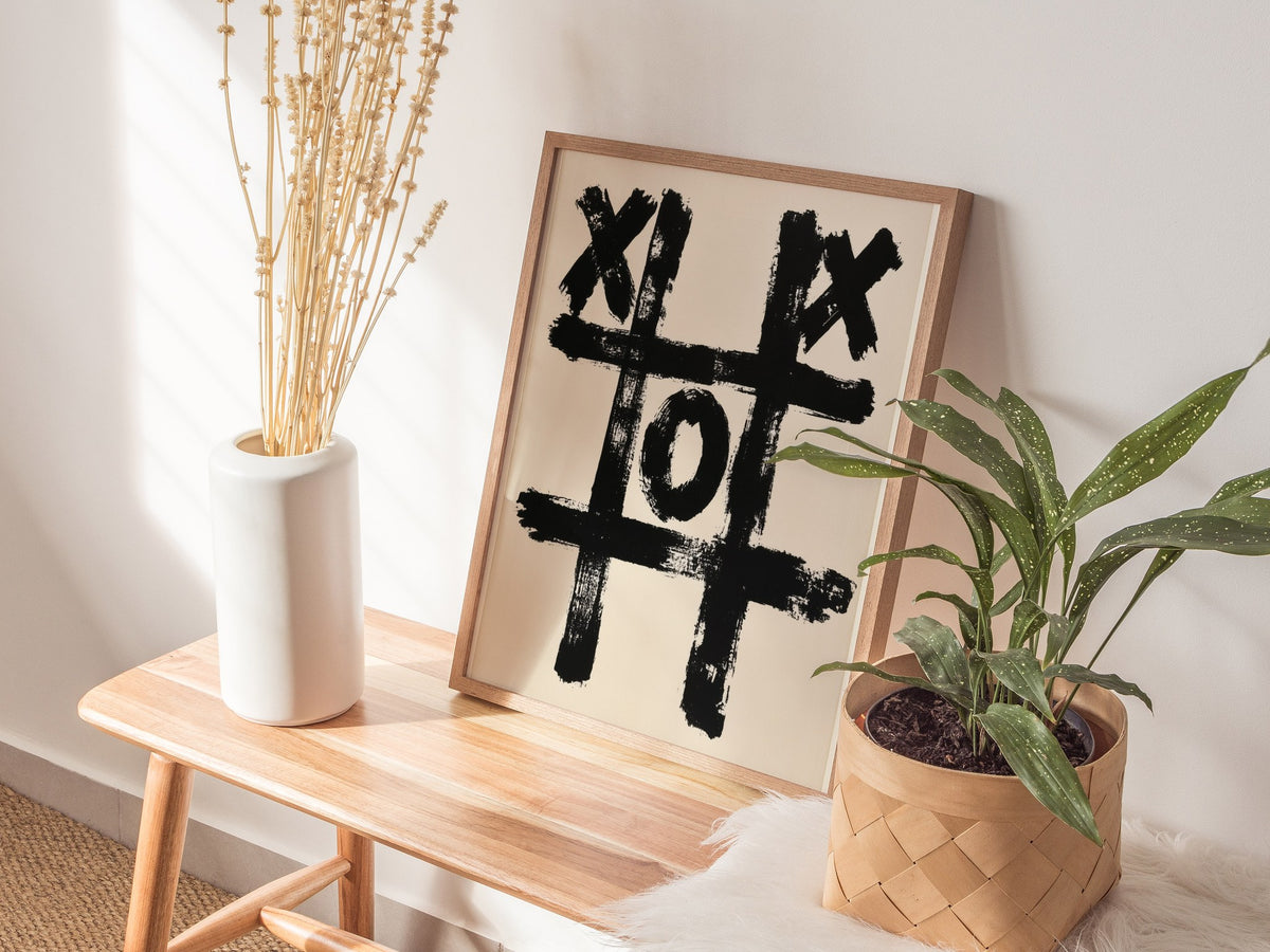 Losing Game Poster | Black and White Black and White Art Print | Game Room Wall Art — styled in an interior