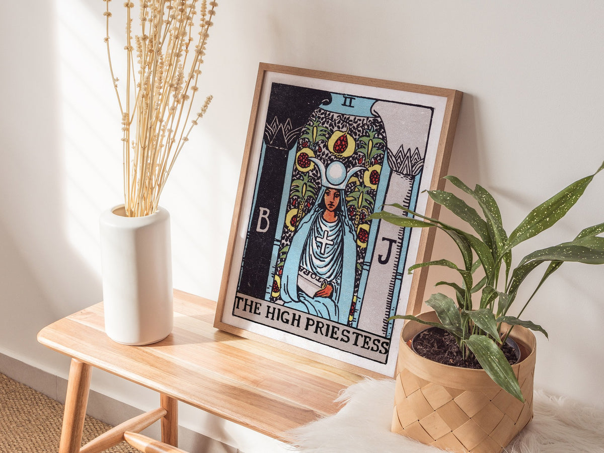 The High Priestess Poster | Tarot Art Print — styled in an interior