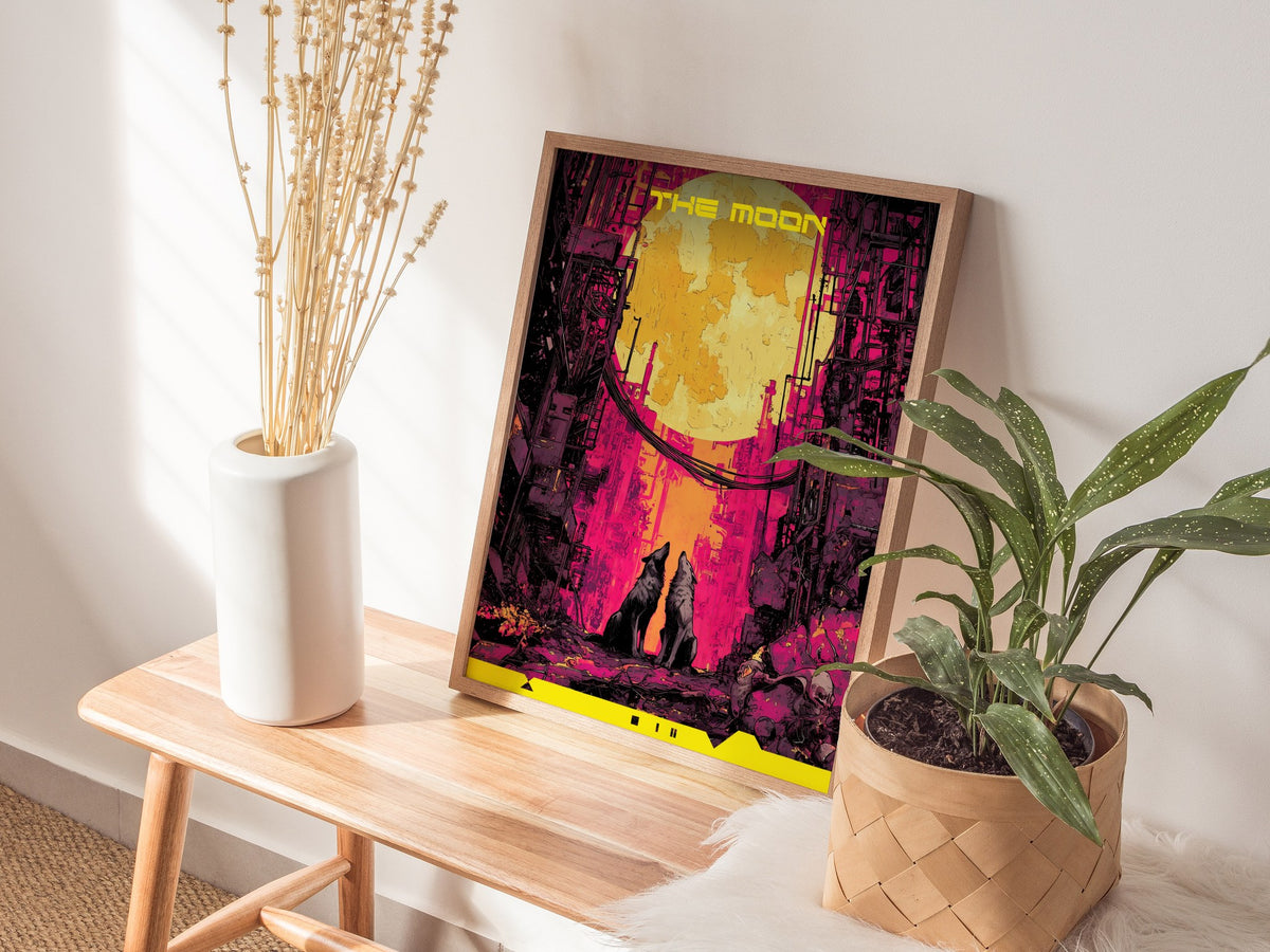 The Moon Poster | Tarot Art Print — styled in an interior