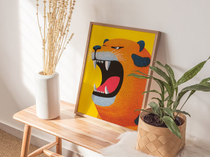 Roaring Tiger Poster | Kids Art Print — styled in an interior