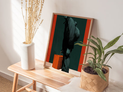 Courier Carries Weight Poster | Teal and Orange Screen Print Art Print | Dark Fantasy Wall Art — styled in an interior