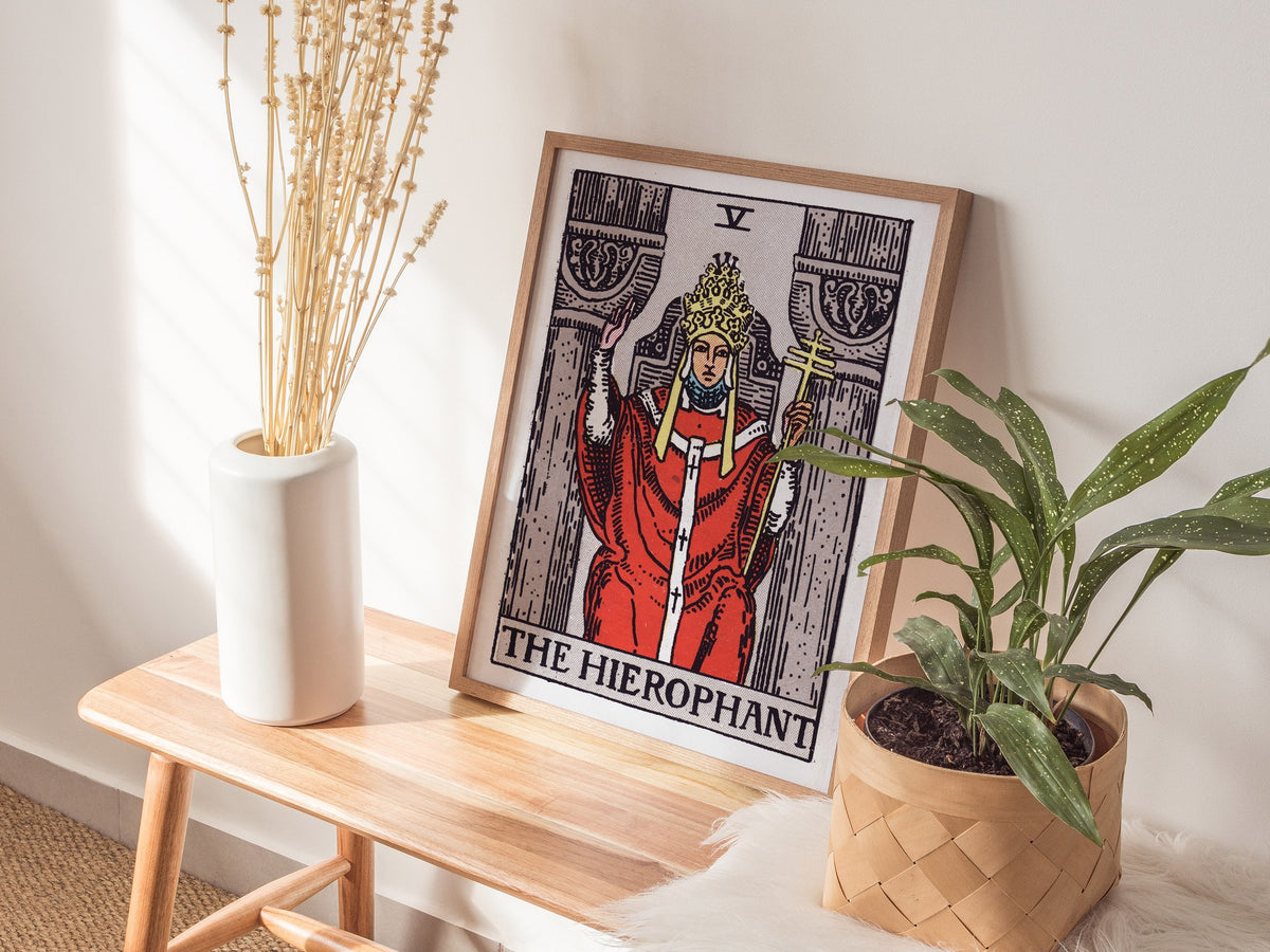 The Hierophant Poster | Tarot Art Print — styled in an interior