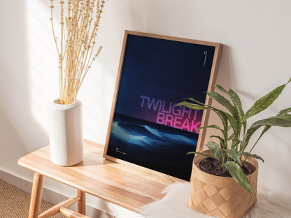 Twilight Break Poster | Exhibit Art Print — styled in an interior