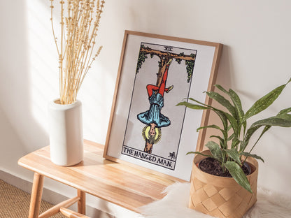 The Hanged Man v2 Poster | Tarot Art Print — styled in an interior