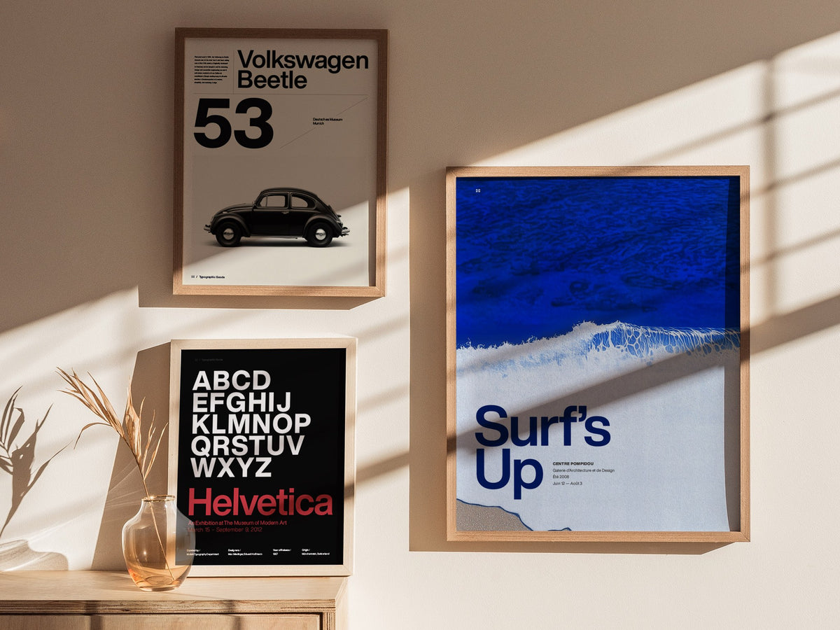 Surf Poster | Exhibit Art Print — styled in an interior