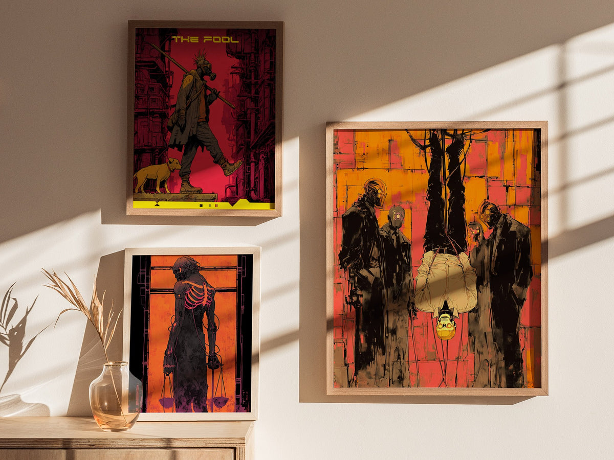 The Hanged Man Poster | Tarot Art Print — styled in an interior