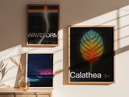 Calathea Poster | Exhibit Art Print — styled in an interior