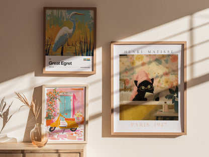 Matisse Cat Tub Poster | Animals Art Print — styled in an interior