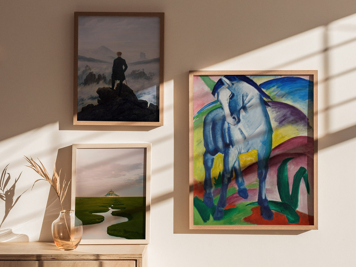 Blue Horse I - Franz Marc Poster | Classic Art Print — styled in an interior