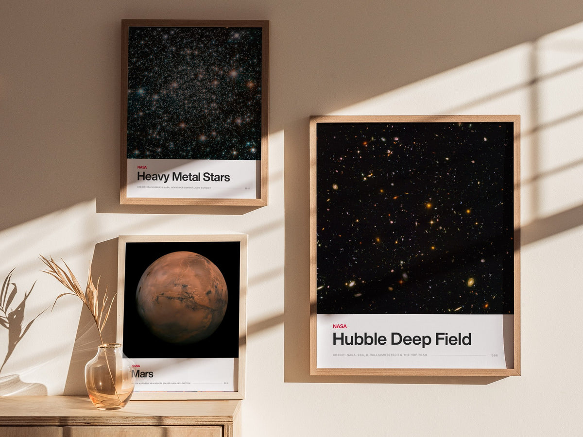 Hubble Deep Field Poster | Nasa Art Print — styled in an interior