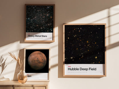 Hubble Deep Field Poster | Nasa Art Print — styled in an interior