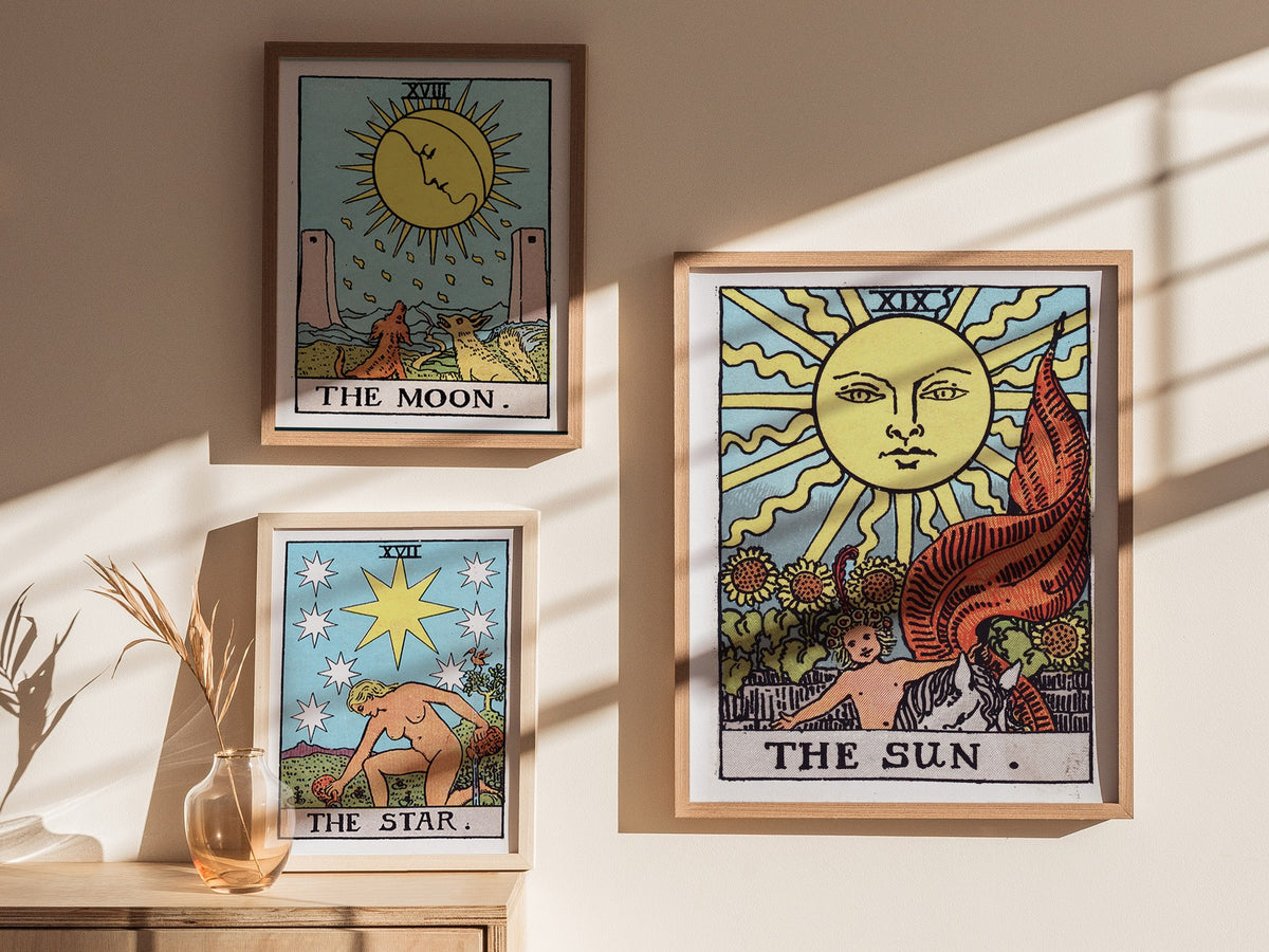 The Sun Poster | Tarot Art Print — styled in an interior