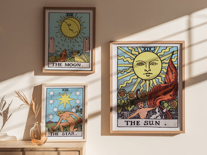 The Sun Poster | Tarot Art Print — styled in an interior