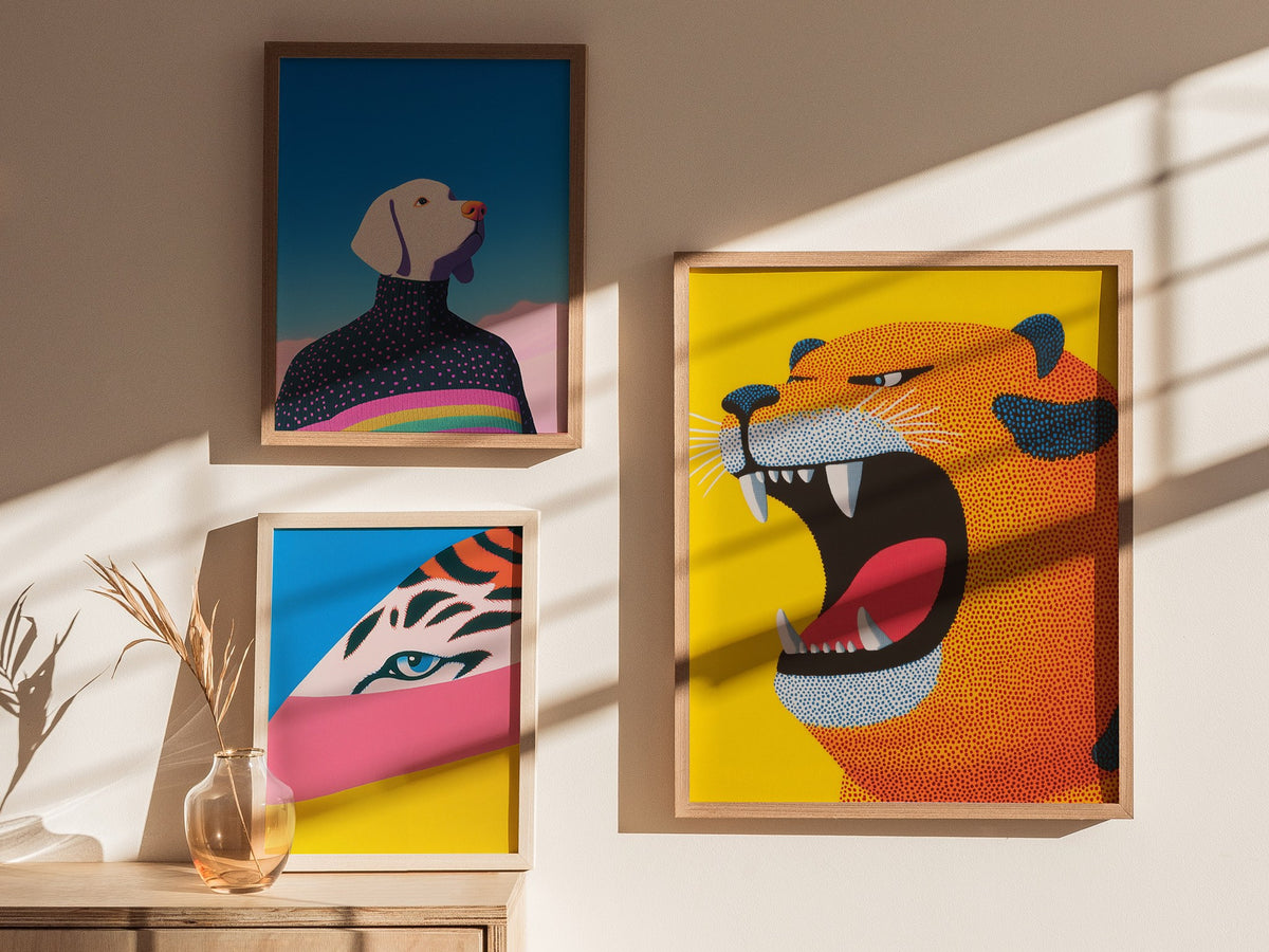 Roaring Tiger Poster | Kids Art Print — styled in an interior