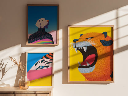 Roaring Tiger Poster | Kids Art Print — styled in an interior