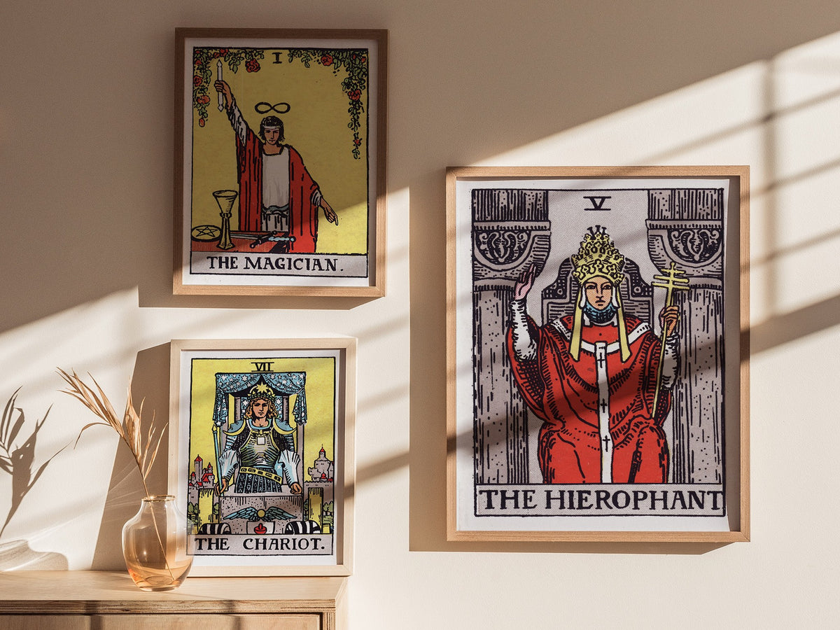 The Hierophant Poster | Tarot Art Print — styled in an interior