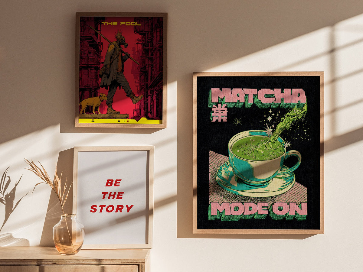 Matcha Mode Poster | Typography Art Print — styled in an interior