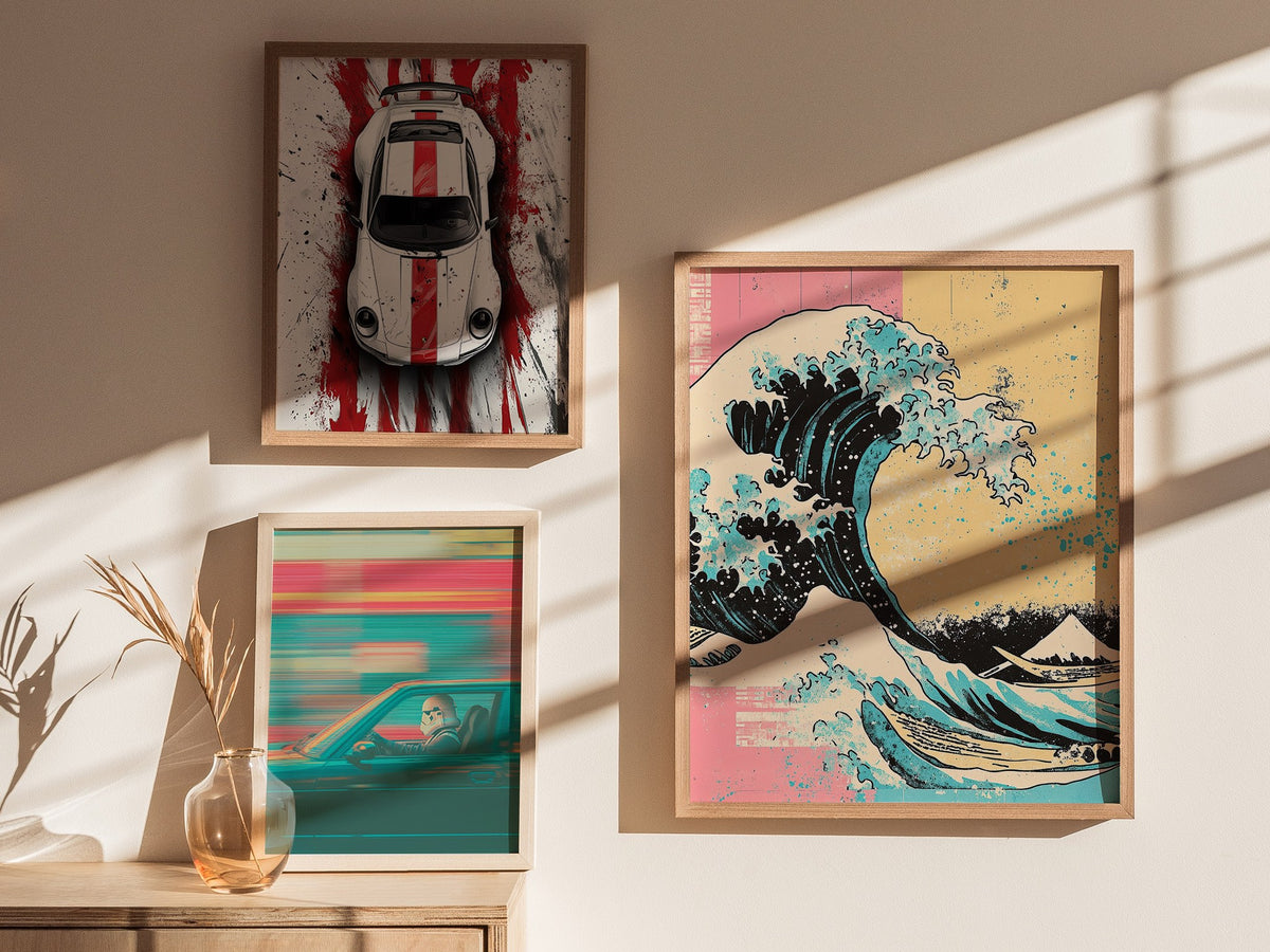 Hokusai Wave - Pop Poster | Travel Art Print — styled in an interior