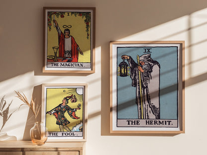 The Hermit Poster | Tarot Art Print — styled in an interior