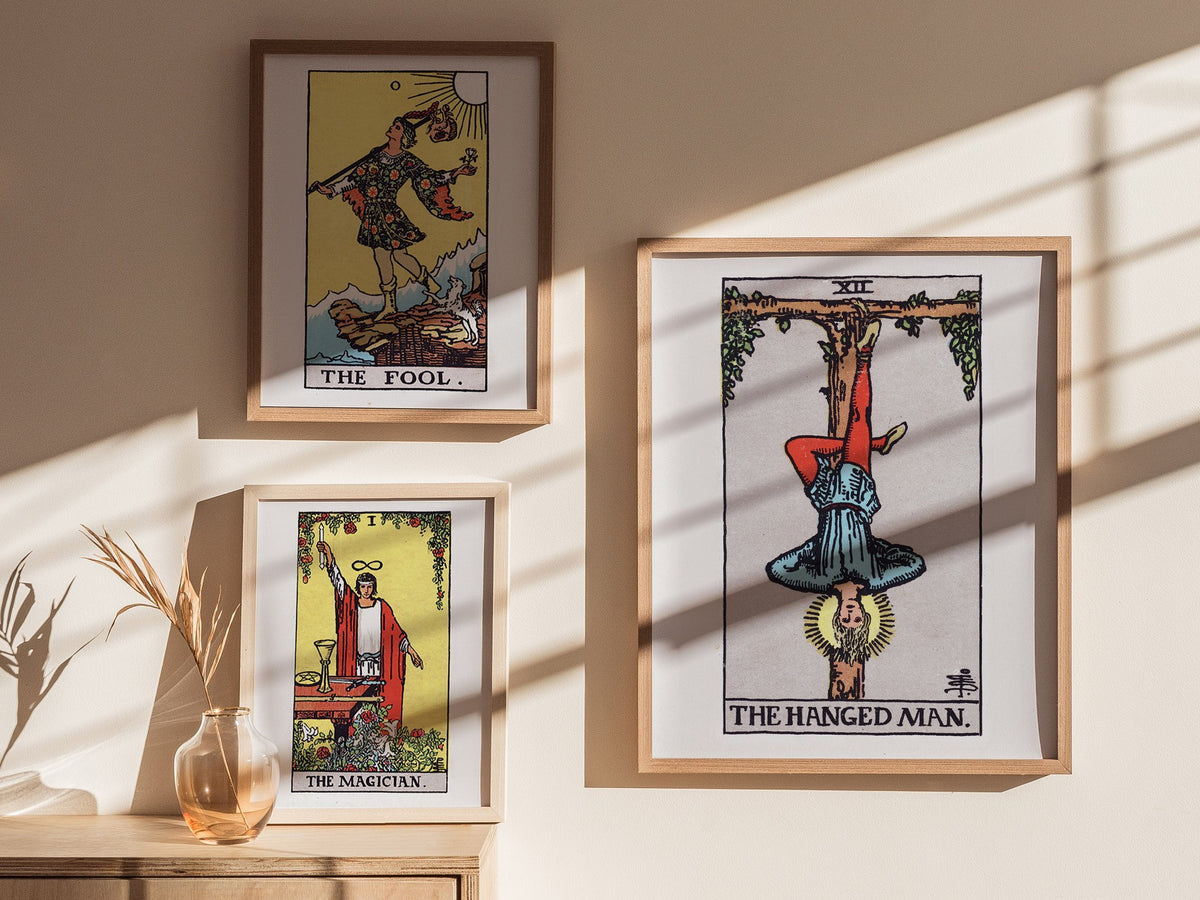 The Hanged Man v2 Poster | Tarot Art Print — styled in an interior