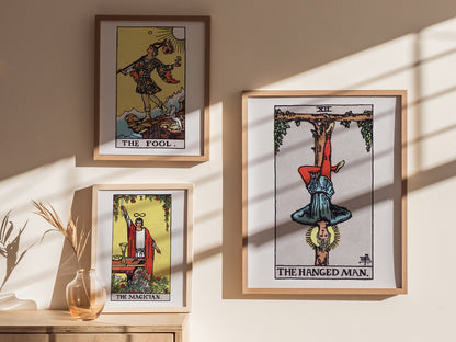 The Hanged Man v2 Poster | Tarot Art Print — styled in an interior