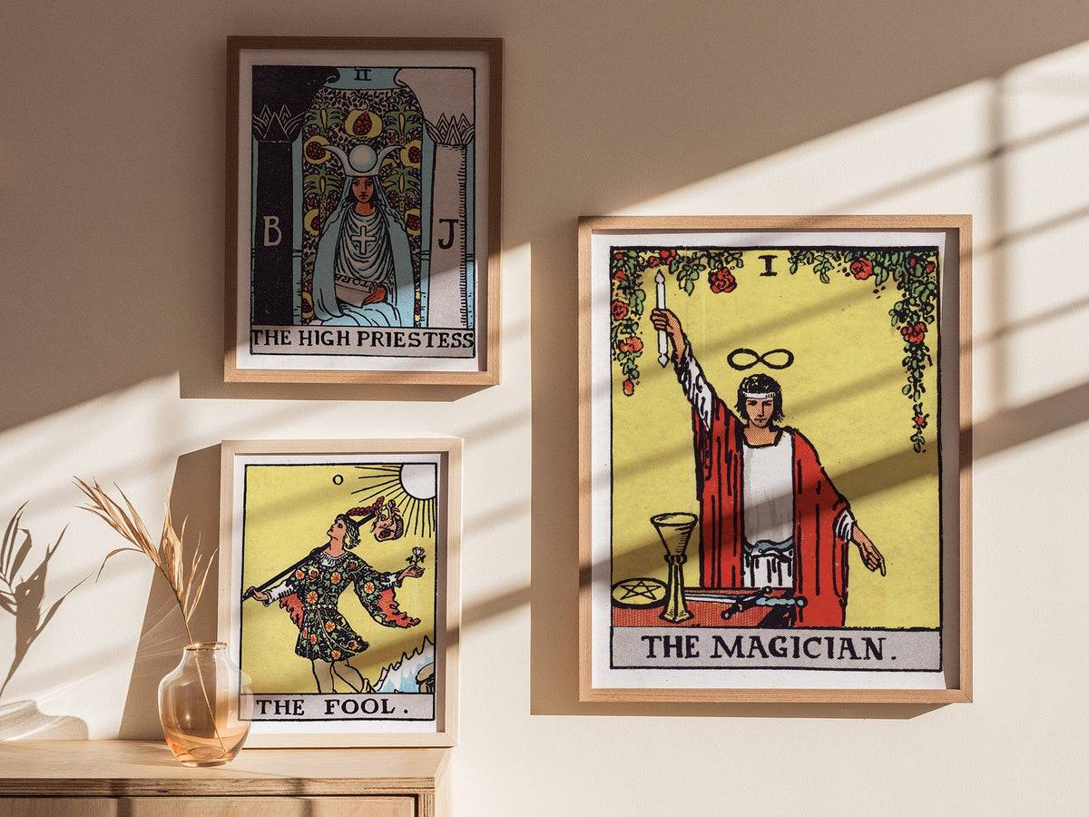 The Magician Poster | Tarot Art Print — styled in an interior