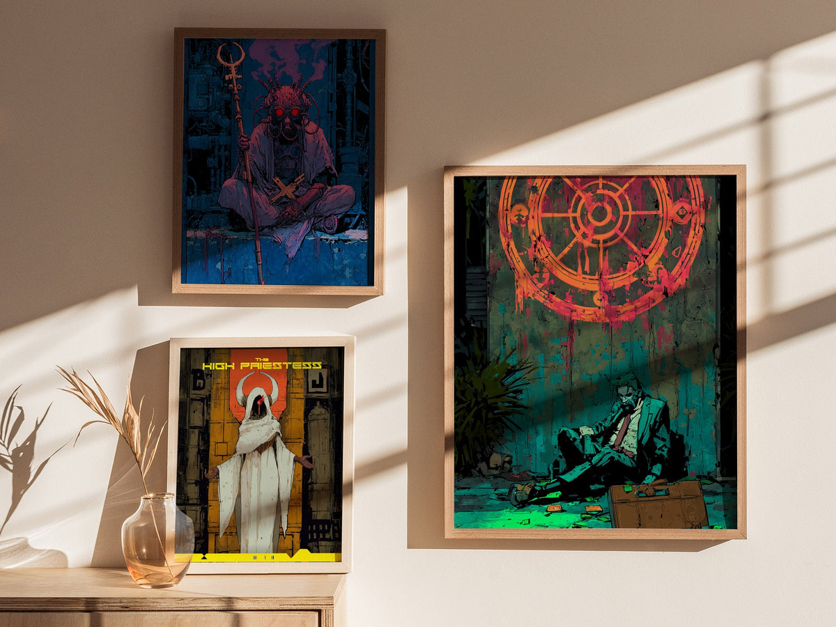 Wheel of Fortune Poster | Tarot Art Print — styled in an interior