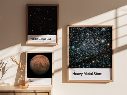 Heavy Metal Stars Poster | Nasa Art Print — styled in an interior