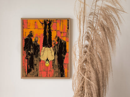 The Hanged Man Poster | Tarot Art Print — styled in an interior