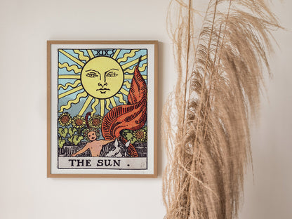 The Sun Poster | Tarot Art Print — styled in an interior