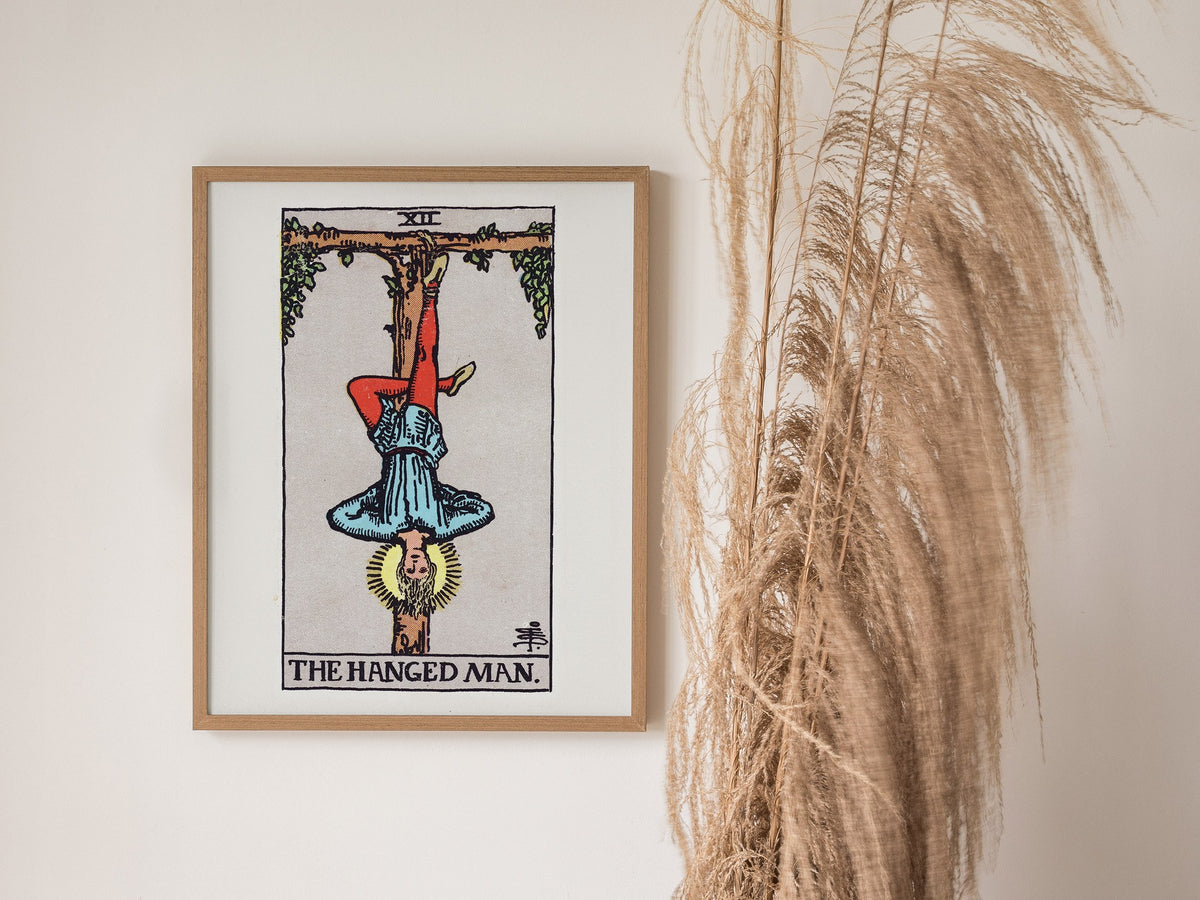The Hanged Man v2 Poster | Tarot Art Print — styled in an interior