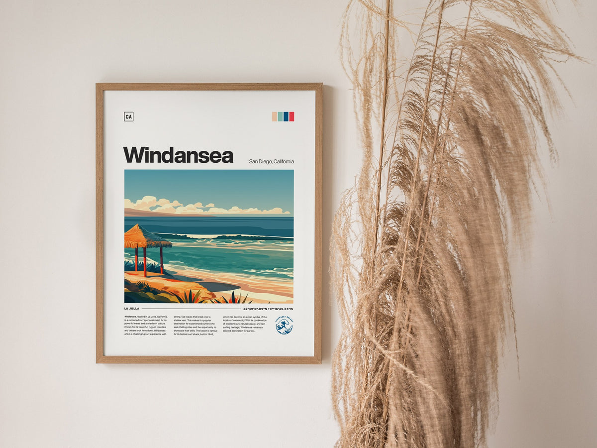 Windansea Poster | Surf Art Print — styled in an interior