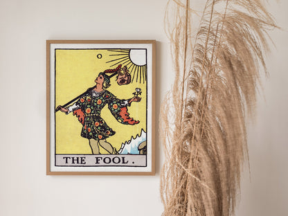 The Fool Poster | Tarot Art Print — styled in an interior