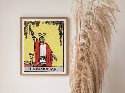 The Magician Poster | Tarot Art Print — styled in an interior