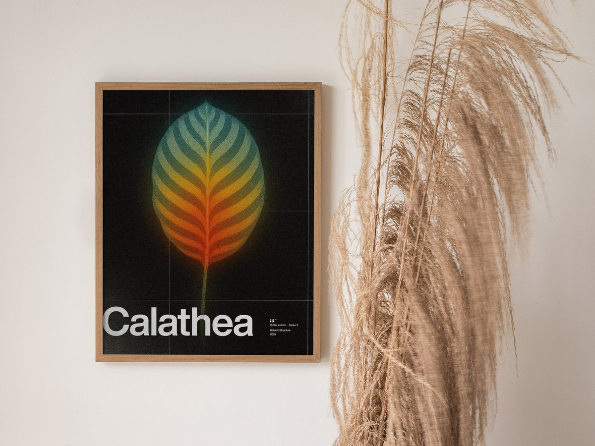 Calathea Poster | Exhibit Art Print — styled in an interior