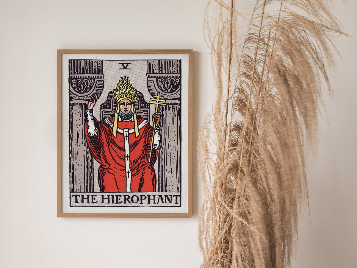 The Hierophant Poster | Tarot Art Print — styled in an interior