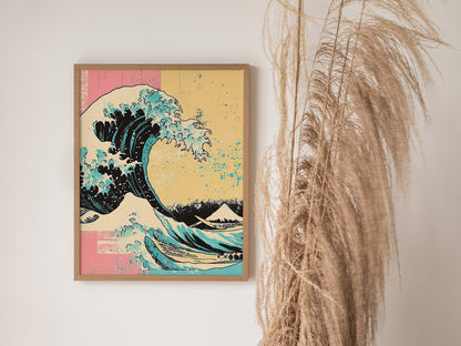 Hokusai Wave - Pop Poster | Travel Art Print — styled in an interior