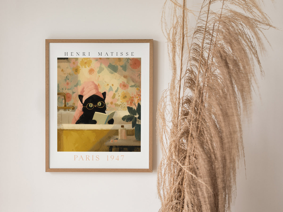 Matisse Cat Tub Poster | Animals Art Print — styled in an interior